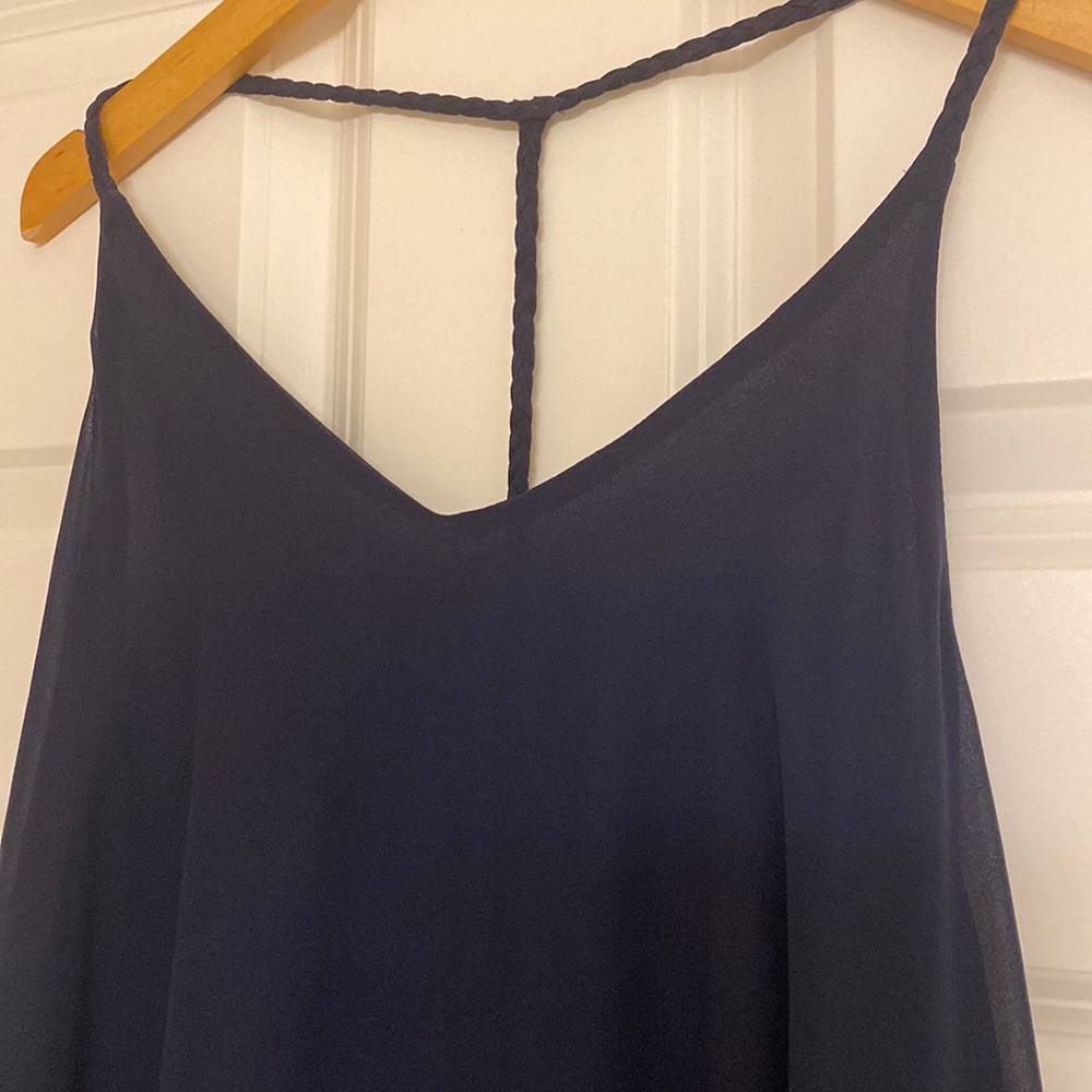 Aqua dress with braided back